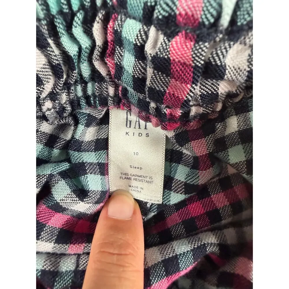 Gap Kids Plaid Flannel Sleep Pants Size 10